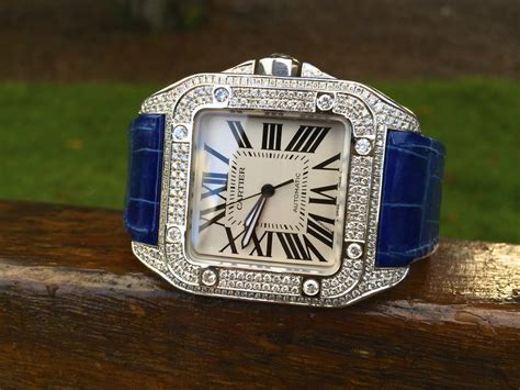 cartier all diamond watch|cartier watch with diamond bezel.